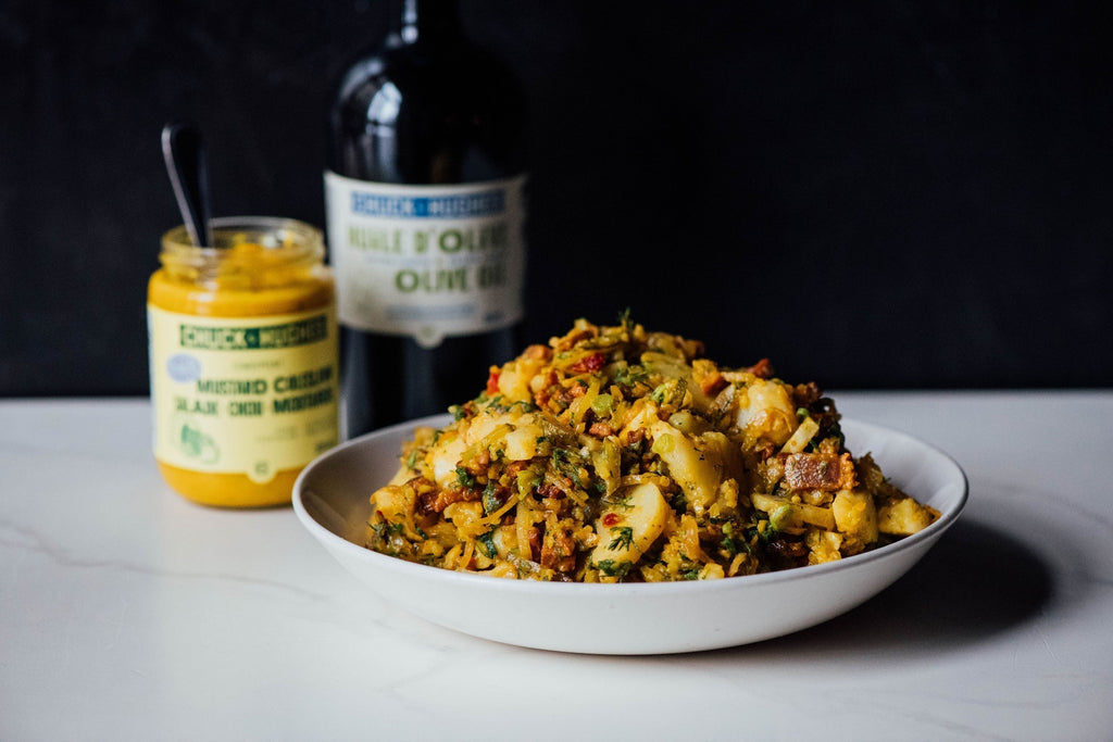 Salade de pommes de terre et Salade de chou à la moutarde