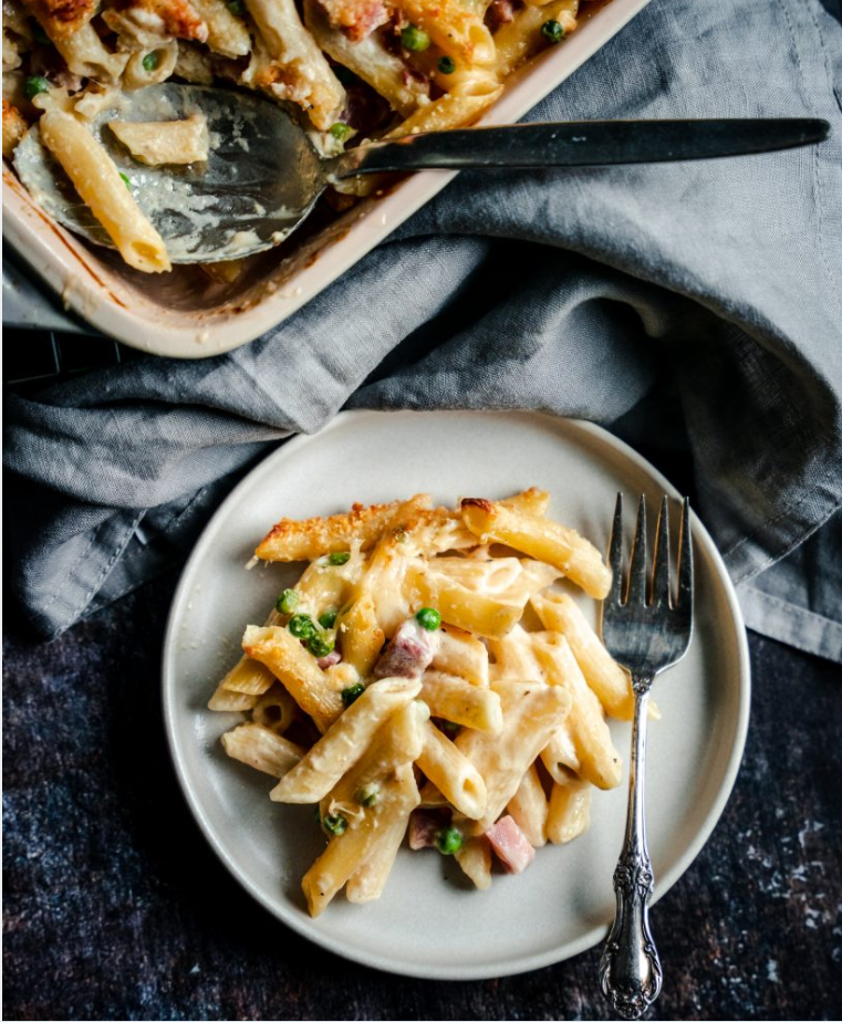 Gratin De Penne Au Jambon Et Au Fromage
