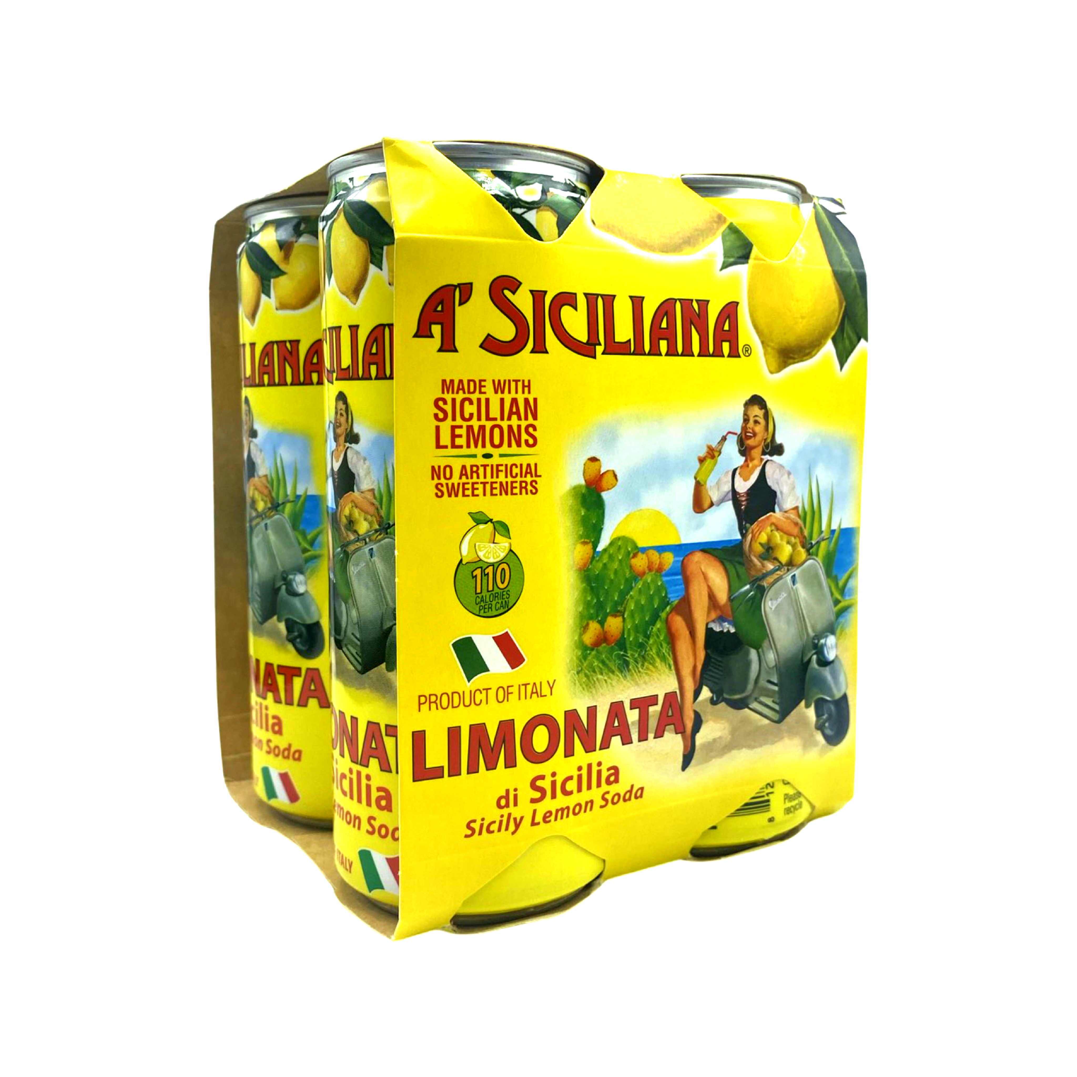 A' Siciliana Sicilian Limonata Lemon Soda (24 pack) - United Olive Oil
